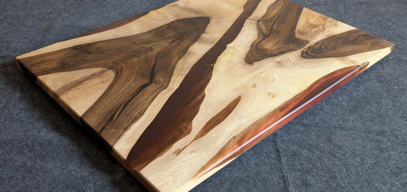 Datum walnut and resin live edge table by INSIGNI