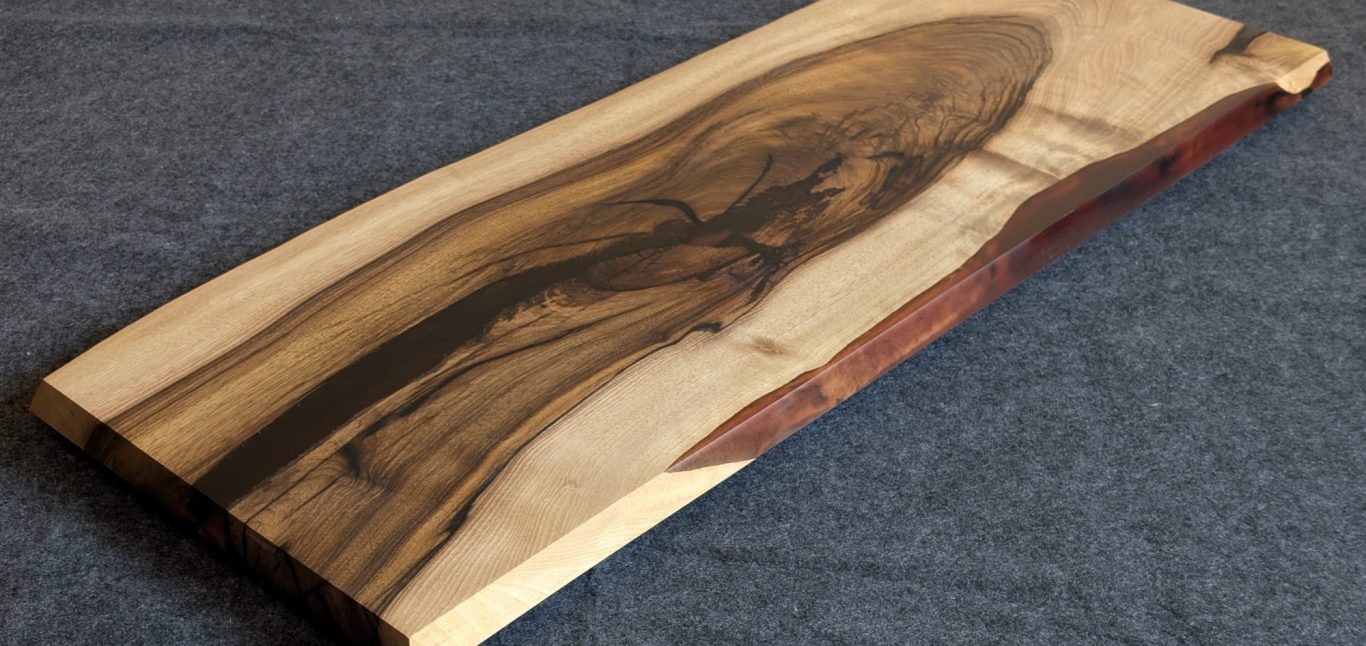Drift 1/3 Walnut and resin live edge coffee table hand made in Northern Ireland