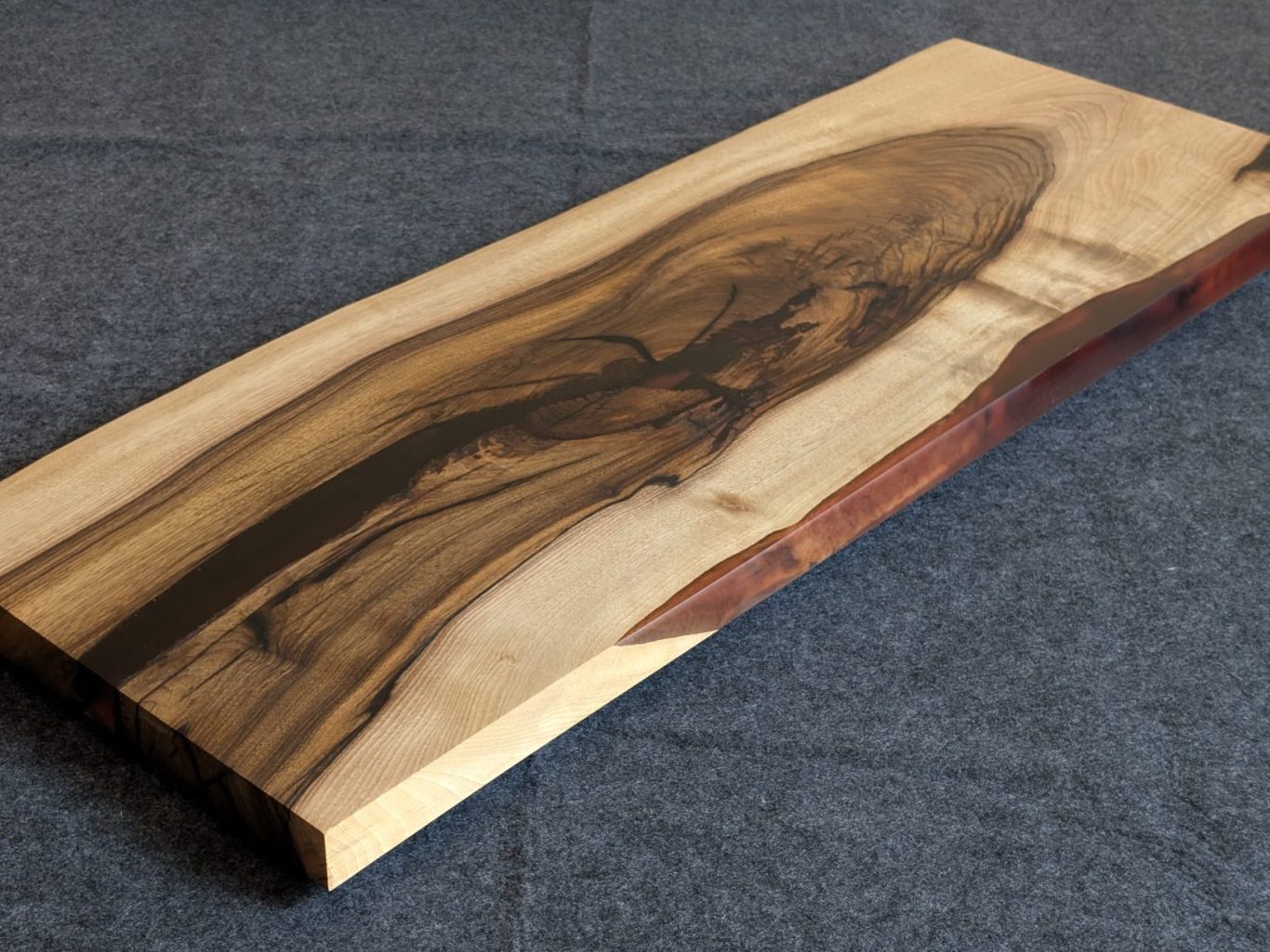 Walnut and resin live edge coffee table hand made in Northern Ireland
