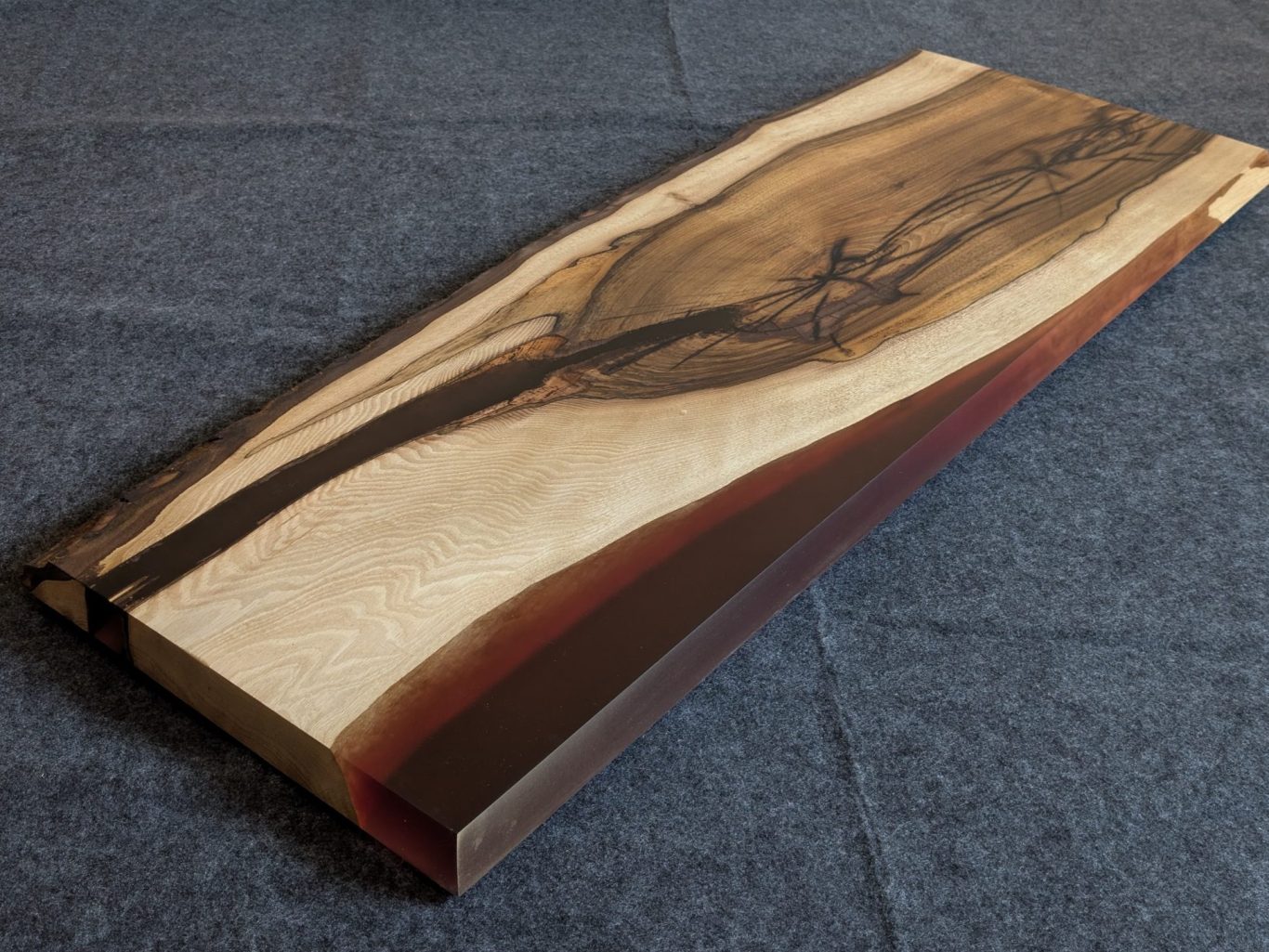 Walnut and resin live edge coffee table hand made in Northern Ireland