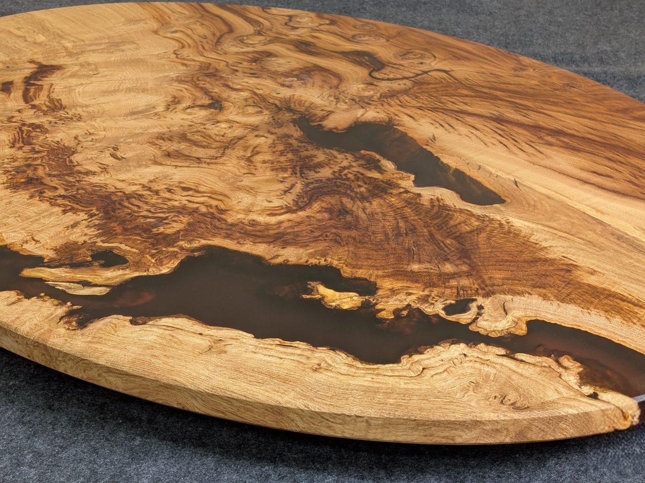 Chestnut and resin coffee table hand made in Northern Ireland