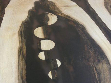 Eclipse Walnut and resin inserts detail