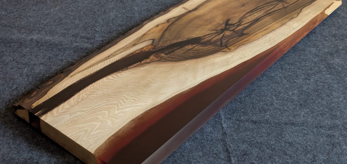Drift 2/3 Walnut and resin live edge coffee table hand made in Northern Ireland