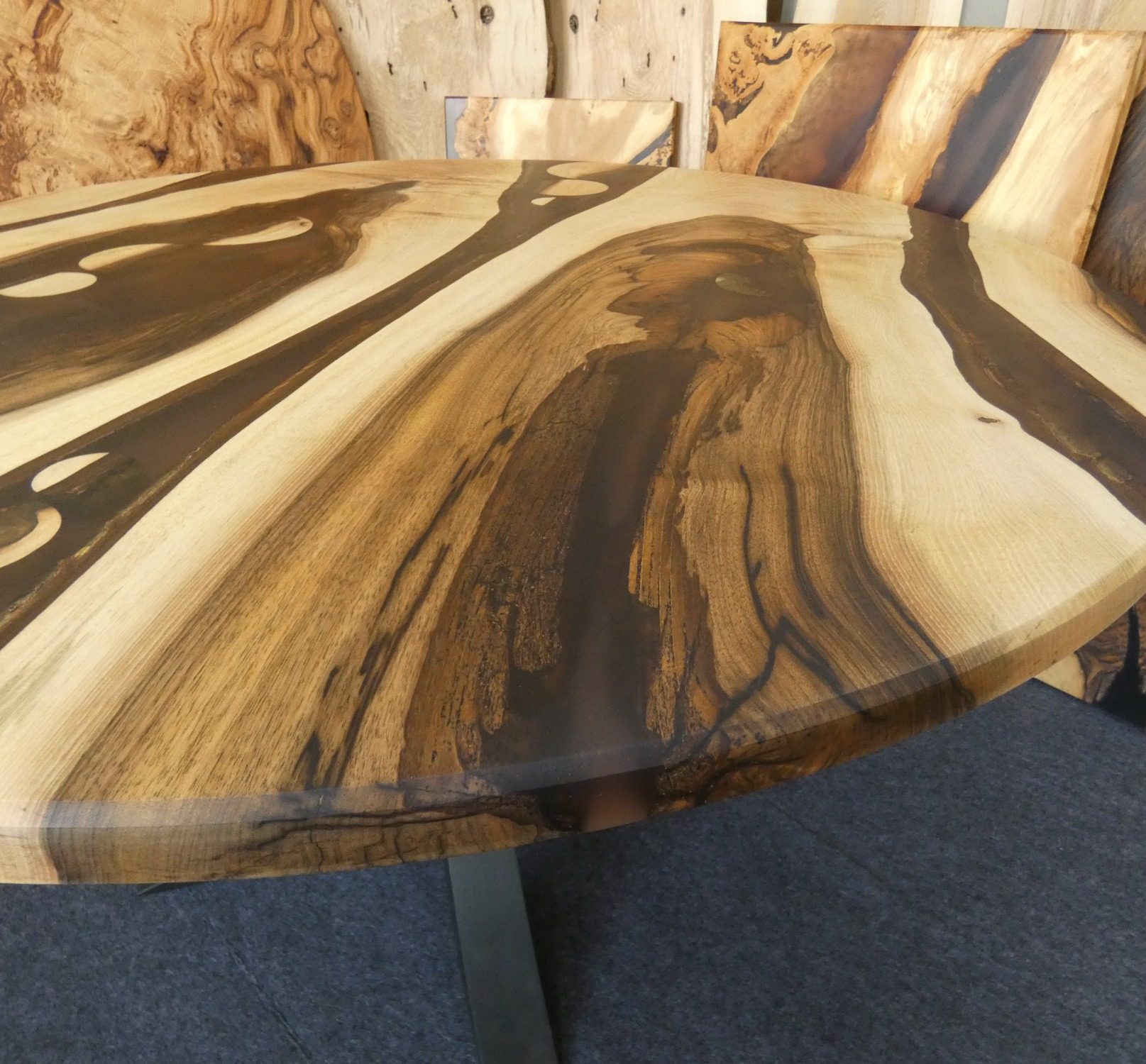 Eclipse Walnut and resin 1400 diameter dining table
