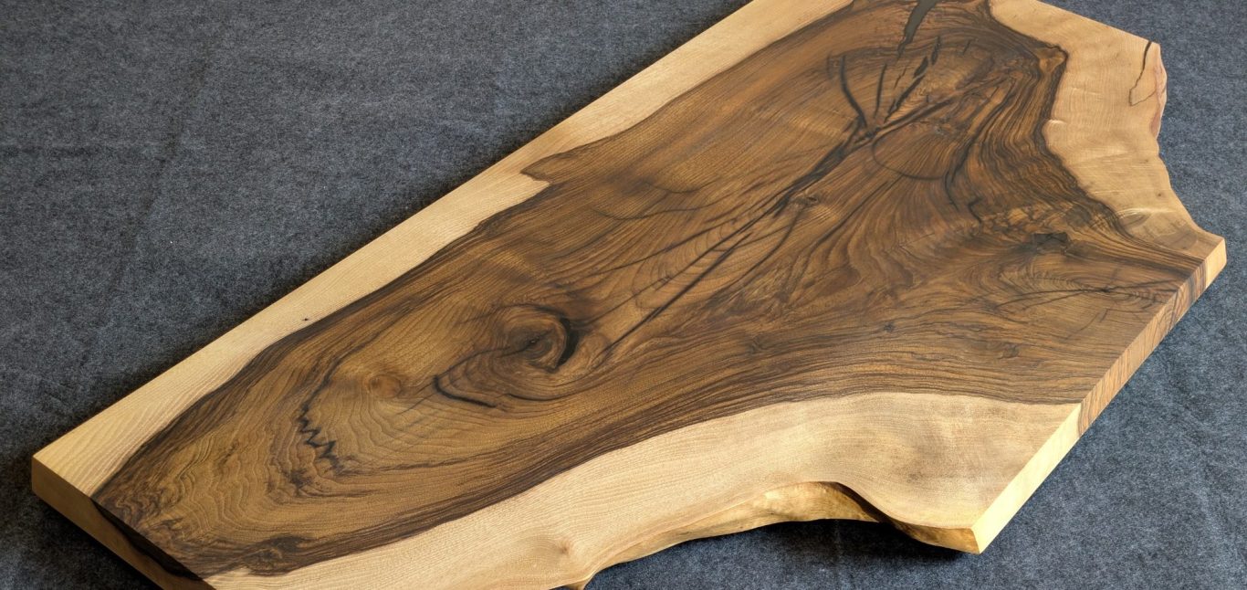 Walnut and resin live edge coffee table hand made in Northern Ireland
