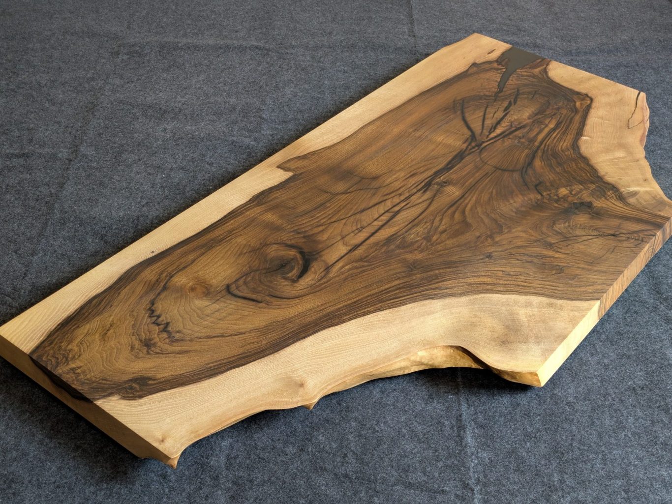Walnut and resin live edge coffee table hand made in Norrthern Ireland