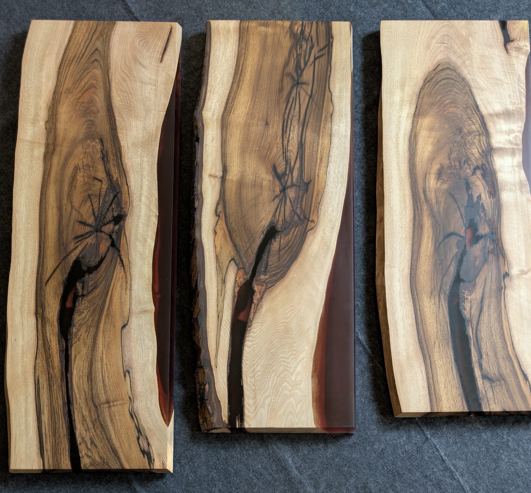Drift series Walnut and resin live edge coffee table hand made in Northern Ireland