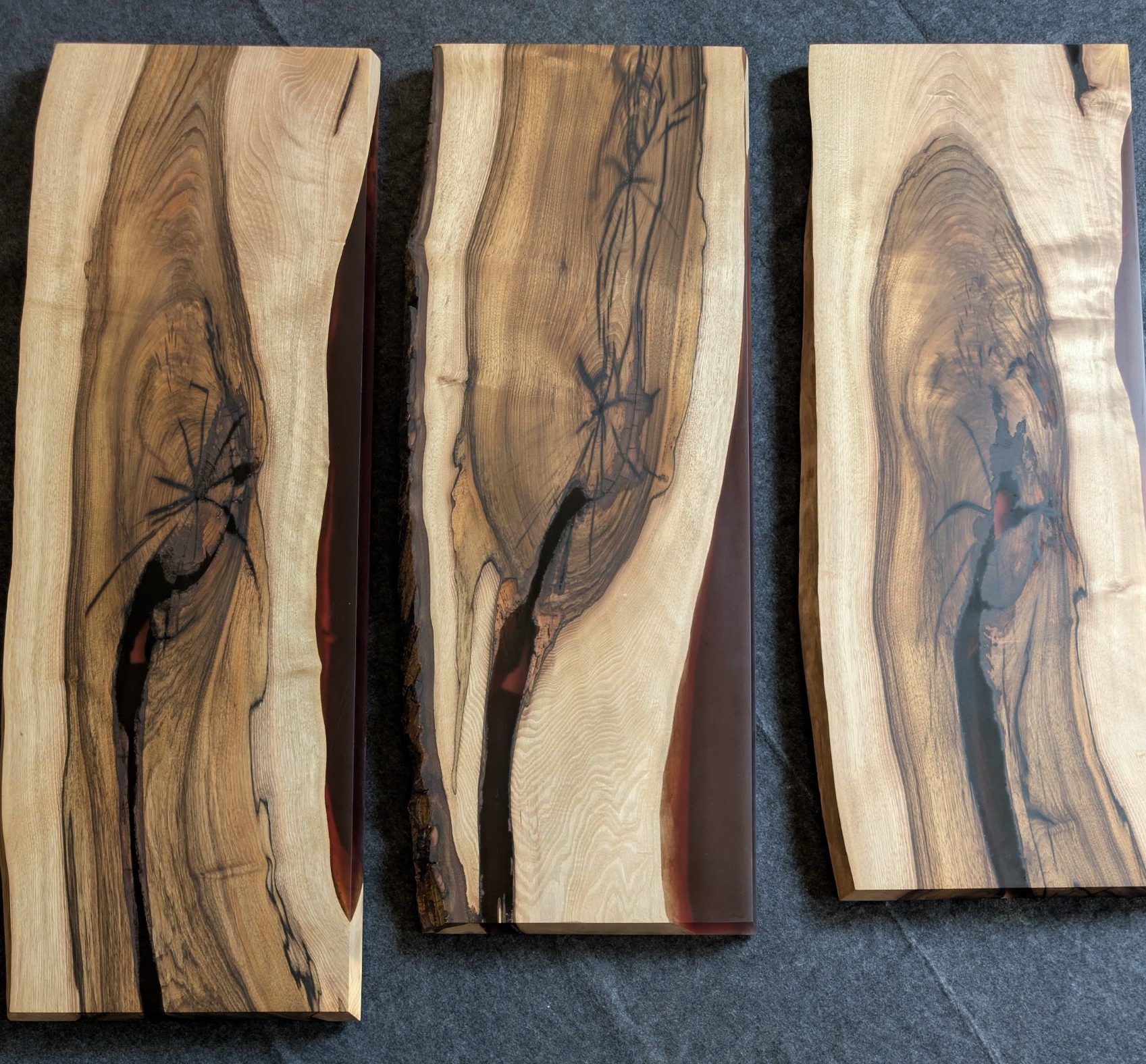Drift series Walnut and resin live edge coffee table hand made in Northern Ireland